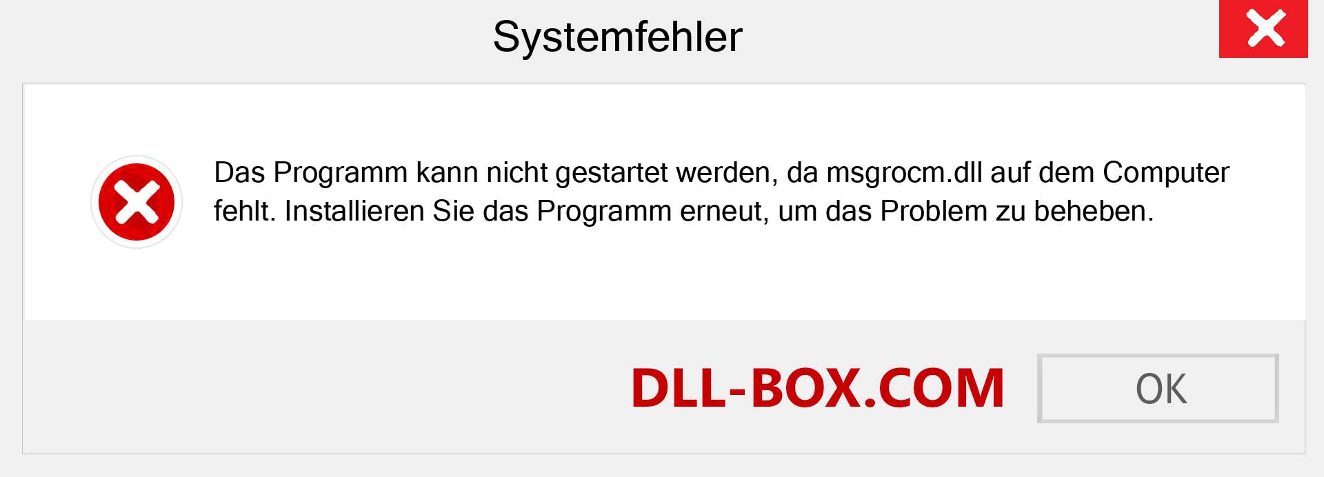 msgrocm.dll-Datei fehlt?. Download für Windows 7, 8, 10 - Fix msgrocm dll Missing Error unter Windows, Fotos, Bildern